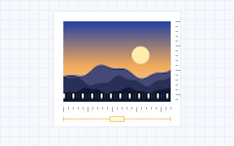A print-size frame measured in centimetres