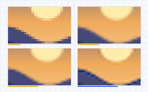 The same crop scaled by four different methods