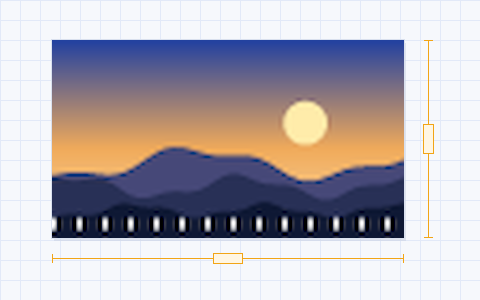 A picture fitted to a 3840 by 2160 frame with dimension lines